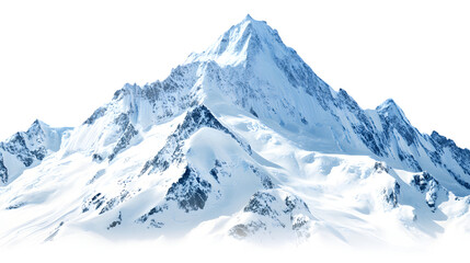Obraz premium Crisp Snowy Mountain Range on Bright White Background