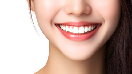 Positive Asian Woman Smiling Beauty on White Background Professional Portrait