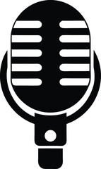 microphone stencil icon vector illustration
