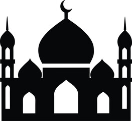 mosque silhouette icon vector illustration