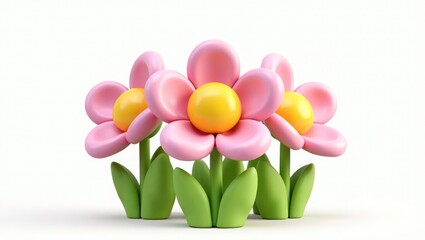realistic spring flowers icon