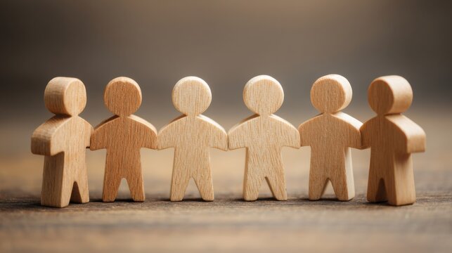 Group of wooden people representing team clarity and the importance of mutual understanding in collaborative efforts