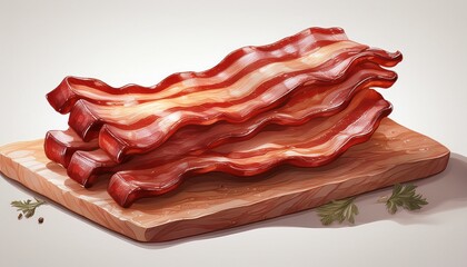 bacon on white isolated on clear background and white background food drink and dessert concept for cafe and restaurent ai generative