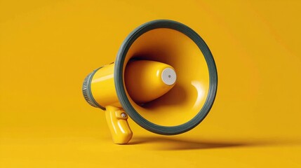 A yellow megaphone symbolizing the concept of opportunity and seizing market moments for effective communication