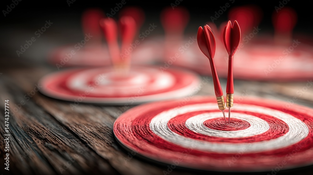 Poster dart hitting illustrating precision and success in checking alignment with strategic execution goals