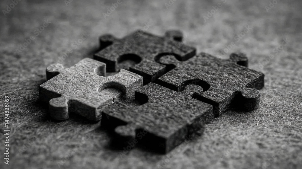 Poster single puzzle piece symbolizing the concept of identifying missing elements and gaps in a larger pic