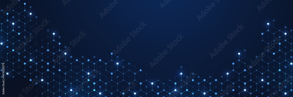 Fototapete Abstract digital blockchain cube blocks concept. 3D big data cubes quantum computer technology idea. Artificial intelligence data core cubes design element
