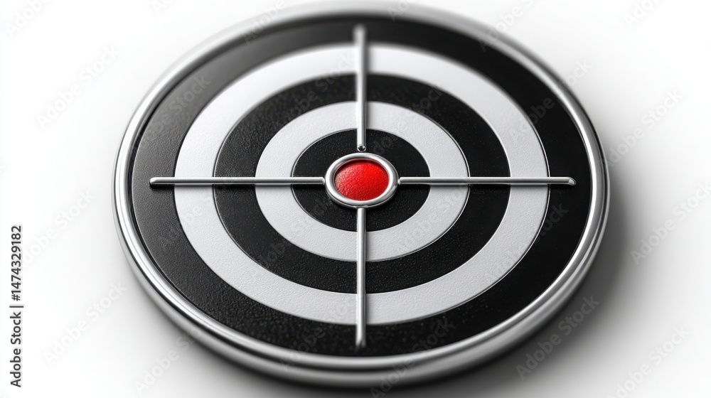 Poster symbol with a red dot highlighting focus area and visual isolation in conceptual representation of i
