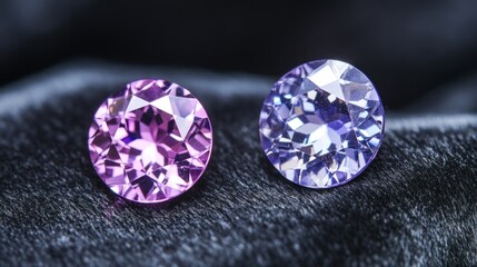Pink and Purple Gems on Velvet