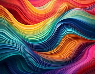 colorful 3d abstract illustration with vibrant layered waves