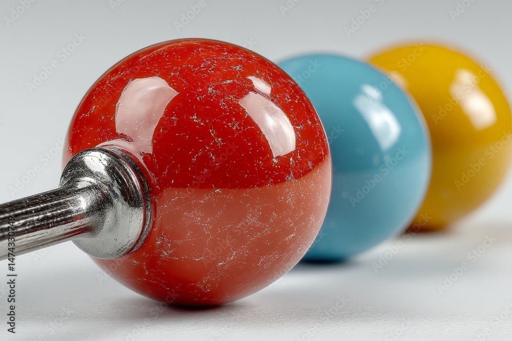 Aufkleber colorful marbles lined up on a display showcasing their shiny surfaces and playful design