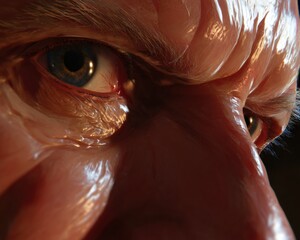 Hyperrealistic Portrait Of A Person With Striking Features And Intense Gaze