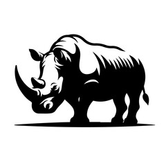 Obraz premium Rhinoceros Silhouette for Wildlife and Strength Design