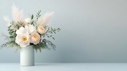 Spring flora illustration of elegant flowers in a vase nature's beauty tranquil setting