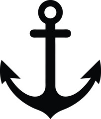 Anchor Stencil Icon Vector Illustration