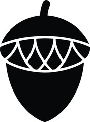 Autumn Acorn Icon Vector Illustration