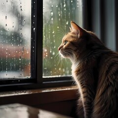 cat on window