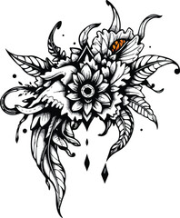 black and white tattoo