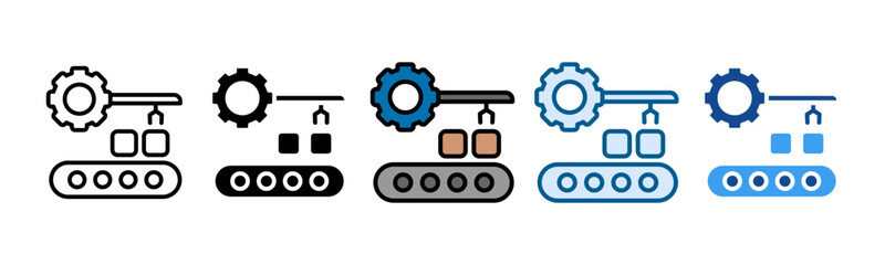 Manufacturing Icon Set Multiple Style Collection