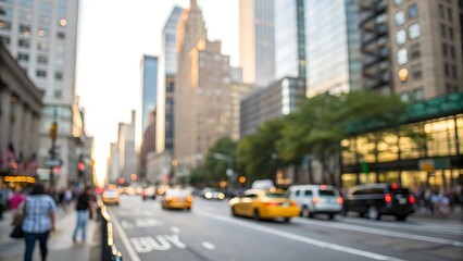 Fototapeta premium City traffic scene with defocused background urban setting street view motion and blur effects