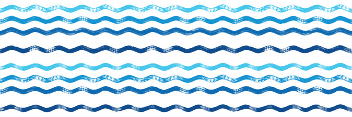 Seamless Wave Pattern, Brush stripes water vector background. Wavy beach print, watercolor sea paint lines