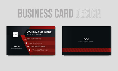 New Modern and minimalist creative individual of business card with yellow, blue and black color set of visiting card design template.	