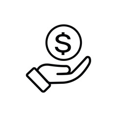 dollar saving coin icon vector eps outline