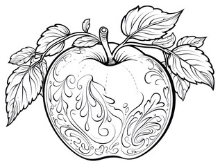 PNG Apple pattern drawing sketch.