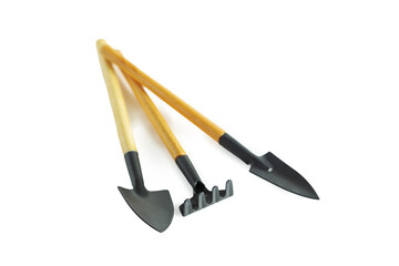 Set of garden tools isolated on white background.