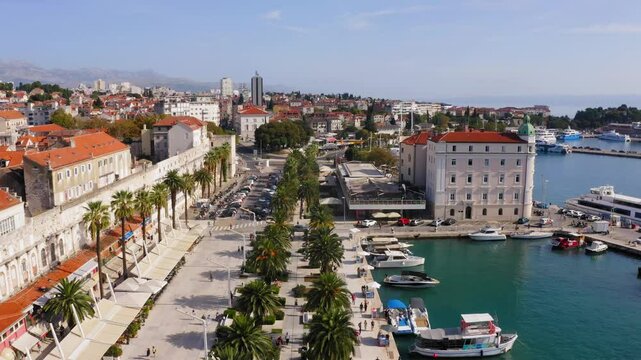 Drone flight over Split - city of Croatia