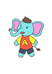 cute animal illustration wearing clothes