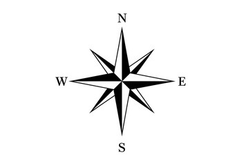 Obraz premium Compass rose navigation direction symbol isolated on transparent background