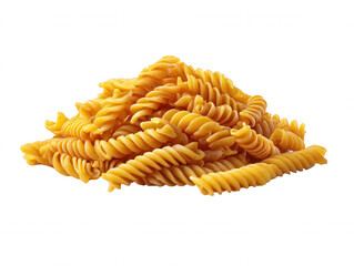 Pile of uncooked fusilli pasta, a delicious and versatile Italian food staple, perfect for a quick meal.
