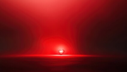 A luminous heart glows in a red, smoky environment