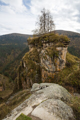View of Caucasus mountains in autumn