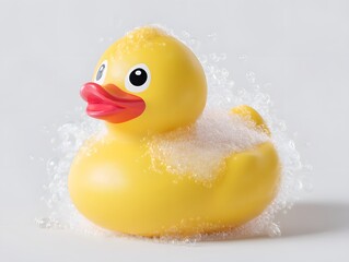 Playful 3D Cartoon Rubber Duck Floating for Kid-Friendly Branding