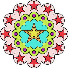 mandala ornament with flowers