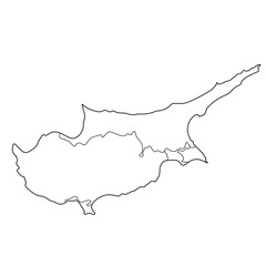 Map of Cyprus with country borders