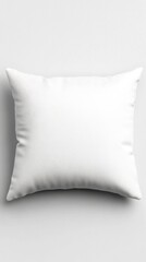 Studio shot of a white square pillow on a white background for mockup purposes simple and clean design for your product