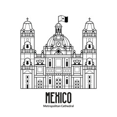 Fototapeta premium Mexico City Metropolitan Cathedral Line Icon