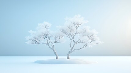 Fototapeta premium Spring flora illustration nature's beautiful trees in a serene landscape