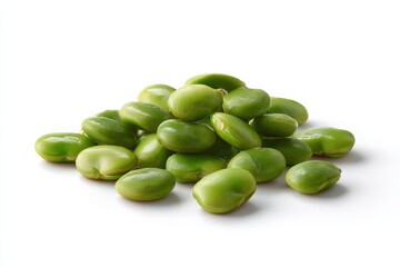 A vibrant pile of fresh, green broad beans.  Healthy and delicious!