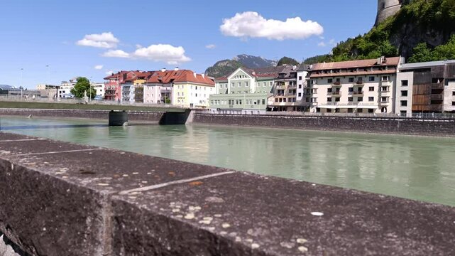 Explore the scenic beauty of Kufstein in Tyrol with the Inn River and remarkable fortress views