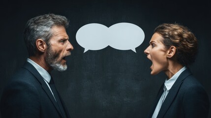 Intense Argument Between Two Business Professionals in Office Setting