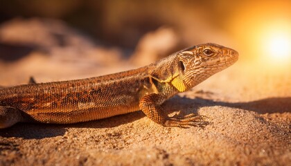 Fototapeta premium lizard in the sun close up of the reptile lacertidae