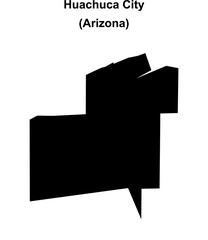 Huachuca City (Arizona) blank outline map