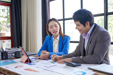 Business Professionals Analyzing Financial Data