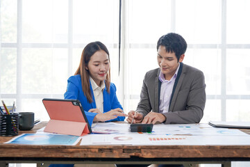 Business Professionals Analyzing Data Together