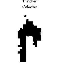 Thatcher (Arizona) blank outline map