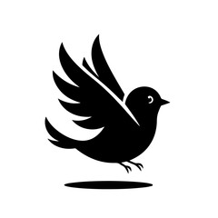 Obraz premium Bird on Branch Silhouette for Nature and Wildlife Design